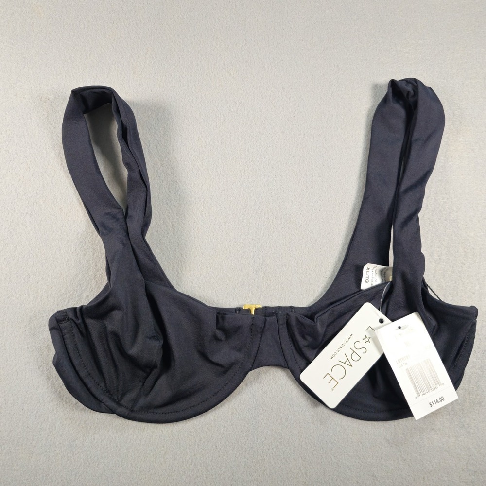 L*Space Tori Underwire Bikini Top Women XL Black NWT Made in USA